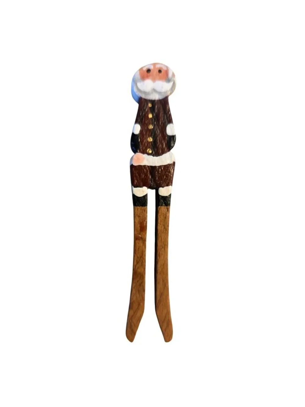 Small Santa Clothespin Ornament Hand Painted 2.5